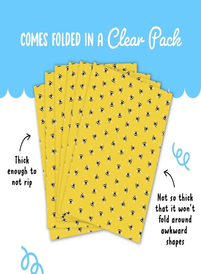 سنترال 23 سنترال ٢٣ - ورق تغليف على شكل نحلة - ٦ أوراق تغليف لأعياد الميلاد - للنساء - للأصدقاء - أعياد الميلاد - حفلات استقبال المولود - زينة عيد الفصح - قابل لإعادة التدوير ومصنوع في المملكة المتحدة - Image 4